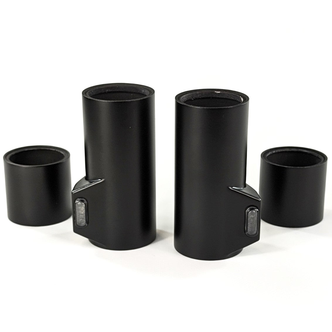 Fork covers for original headlight bracket with integrated indicators 